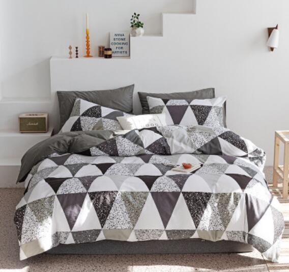 3D Gray Triangle 30082 Bed Pillowcases Quilt
