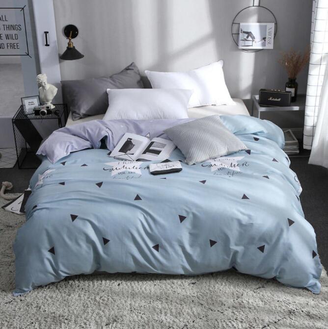 3D Gray Blue Small Black Triangle 4168 Bed Pillowcases Quilt