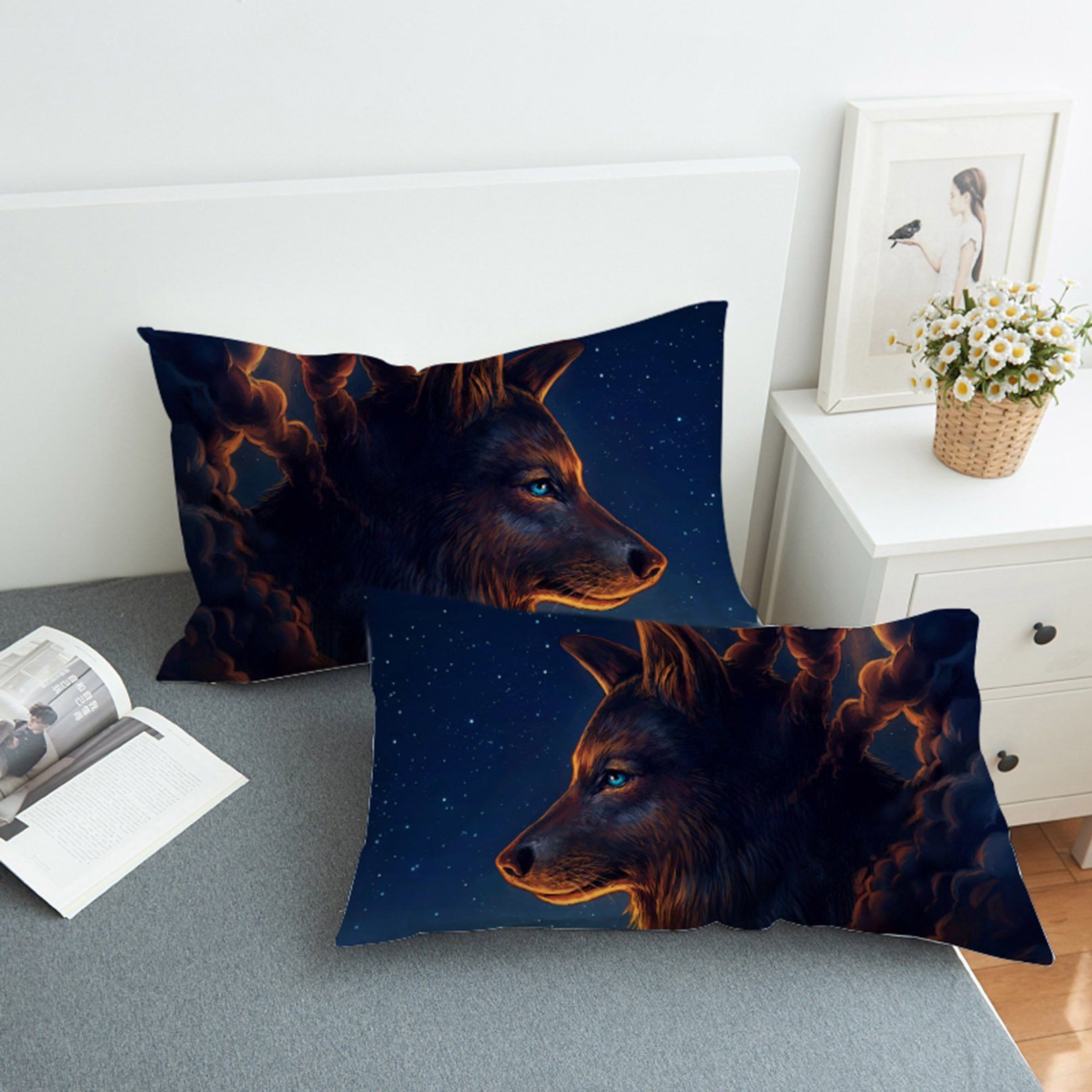 3D Night Wolf 218 Bed Pillowcases Quilt Wallpaper AJ Wallpaper 