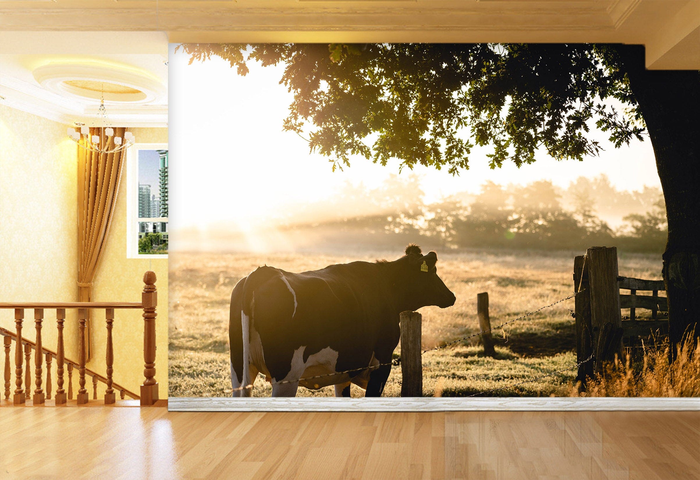 3D Cow Tree 236 Wall Murals Wallpaper AJ Wallpaper 2 