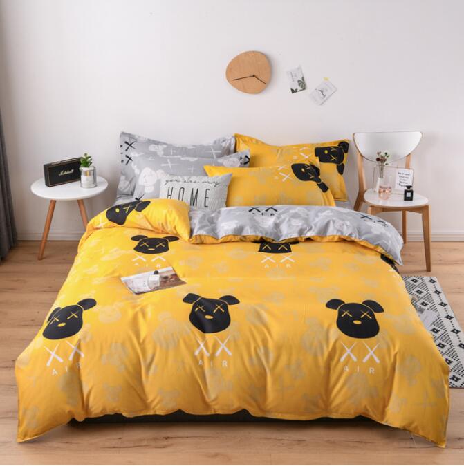 3D Yellow Bottom Black Dog 12136 Bed Pillowcases Quilt