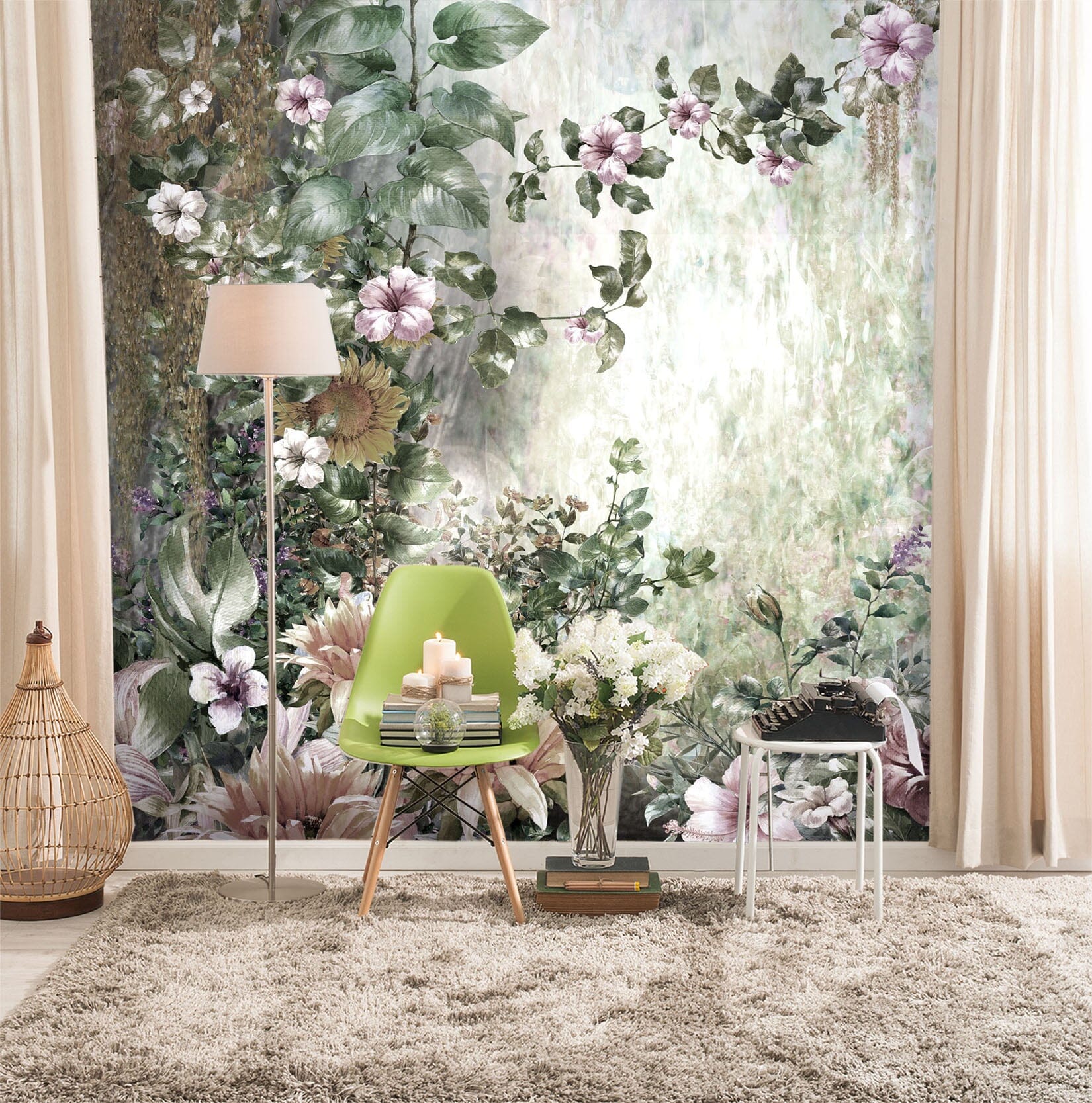 3D Peony Sunflower 109 Wall Murals Wallpaper AJ Wallpaper 2 