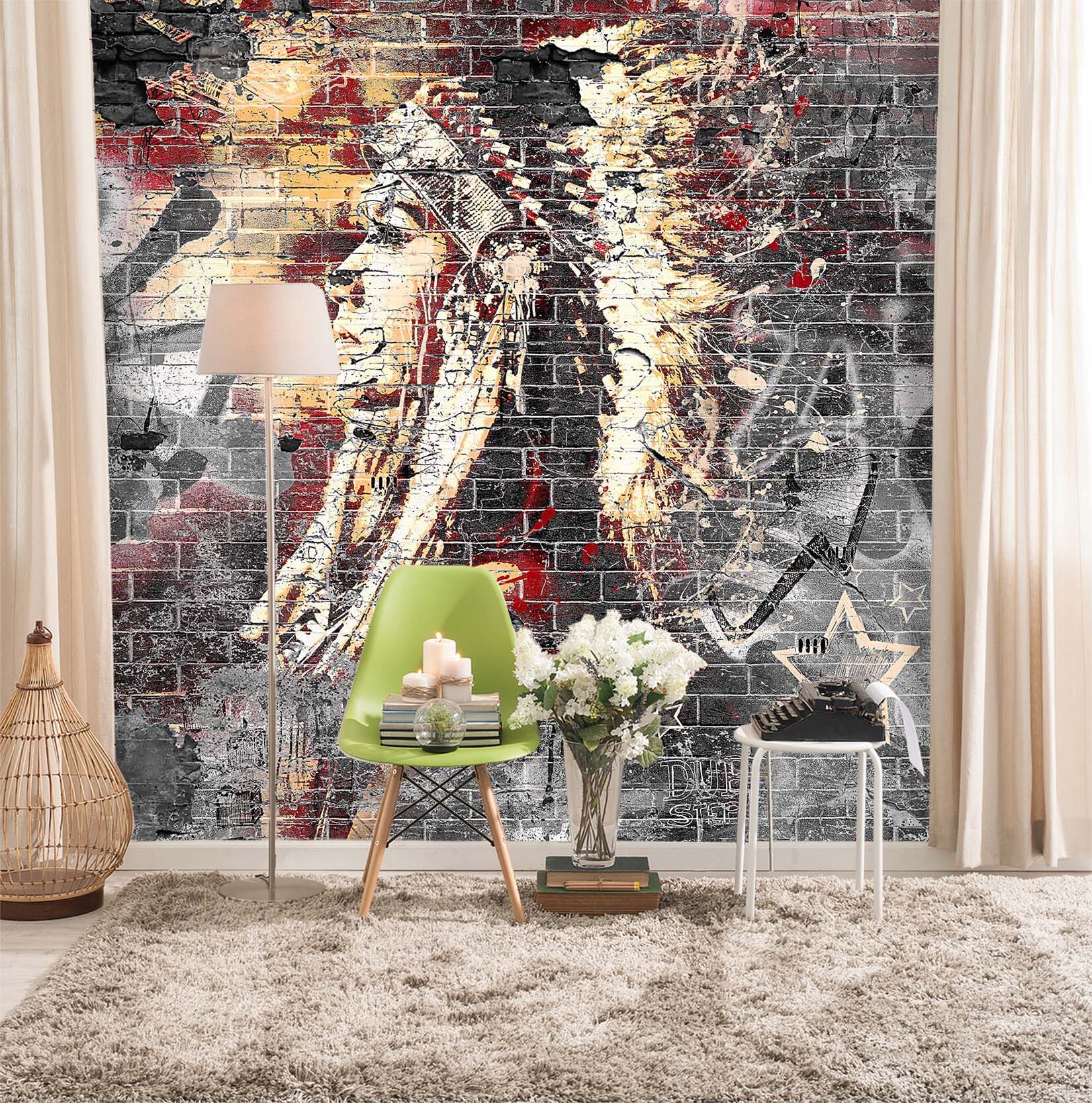 3D Graffiti Woman 066 Wall Murals Wallpaper AJ Wallpaper 2 