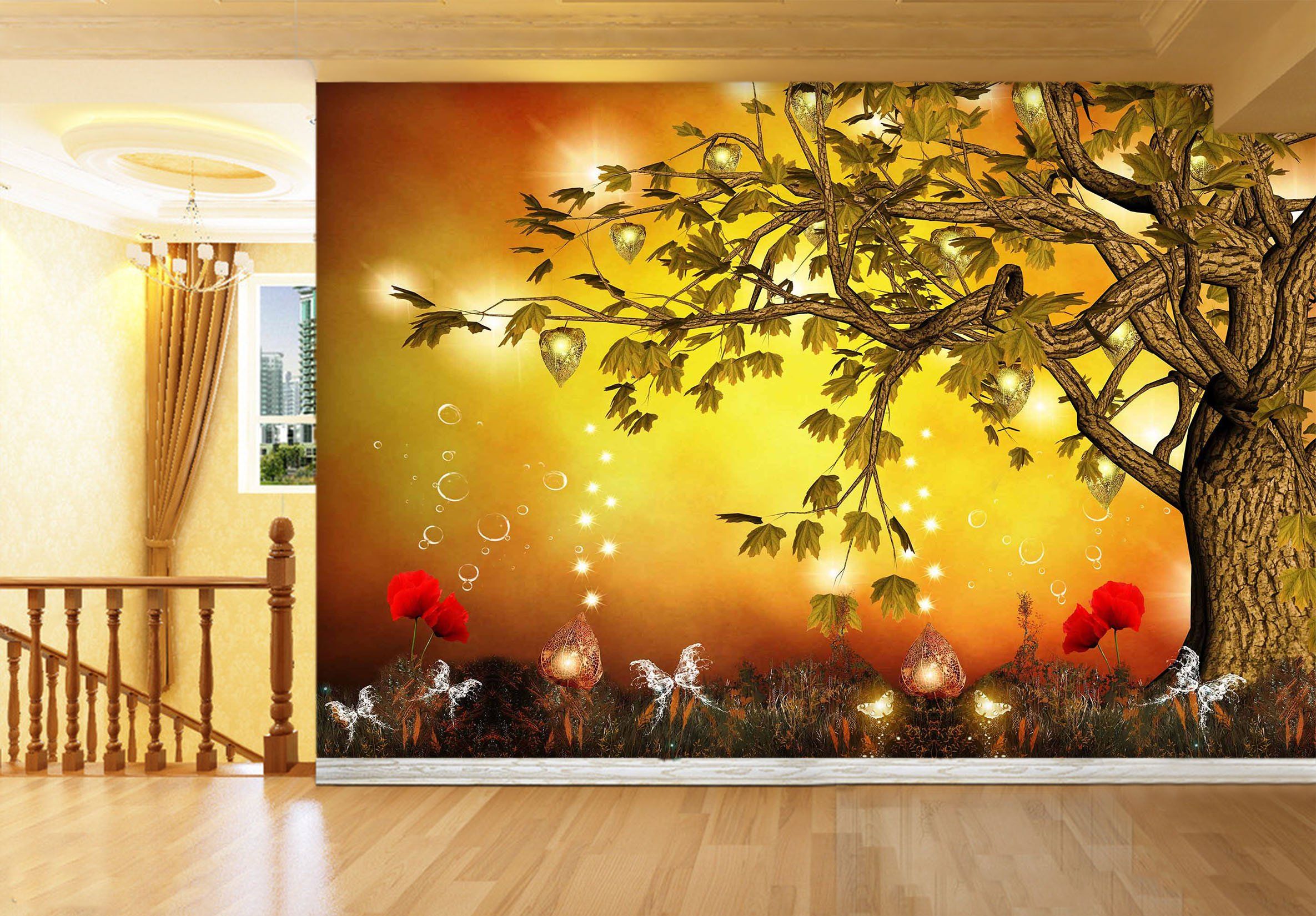 3D Tree Bubbles 702 Wallpaper AJ Wallpaper 