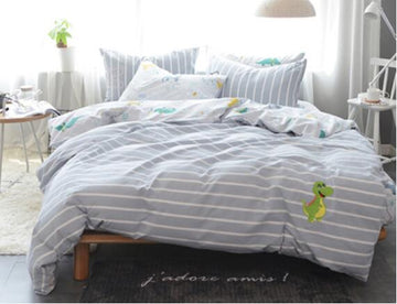 3D Light Gray Dinosaur 20278 Bed Pillowcases Quilt