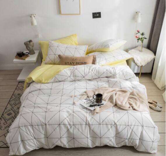 3D White Lines 15071 Bed Pillowcases Quilt