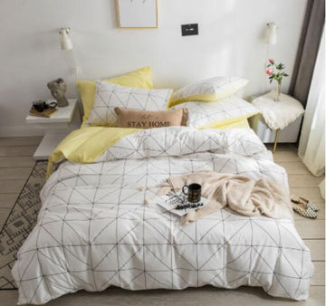 3D White Lines 15071 Bed Pillowcases Quilt