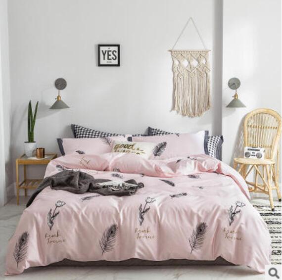 3D Pink Feather 18121 Bed Pillowcases Quilt