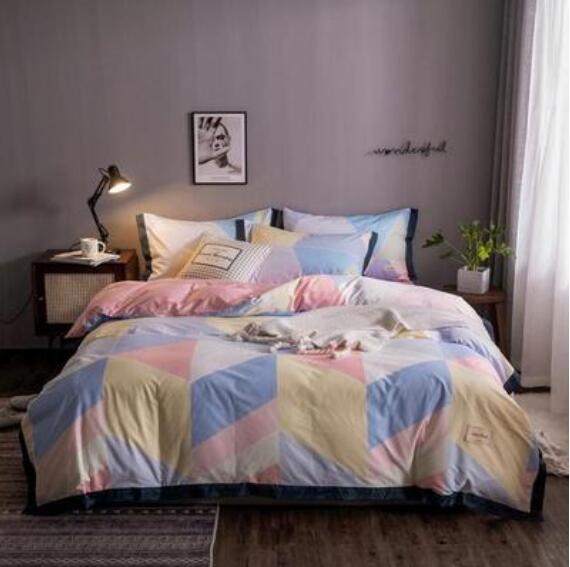3D Yellow Pink Blue Diamond 14030 Bed Pillowcases Quilt