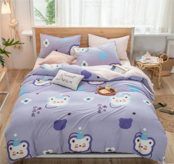 3D Purple Bear 40281 Bed Pillowcases Quilt
