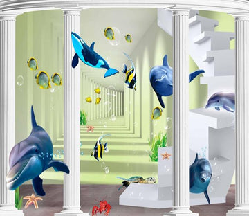 3D Blue Dolphin 291 Wallpaper AJ Wallpapers 