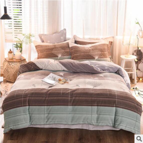 3D Brown Green Stitching 20090 Bed Pillowcases Quilt