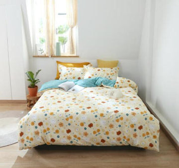 3D Yellow Red Flower 50037 Bed Pillowcases Quilt