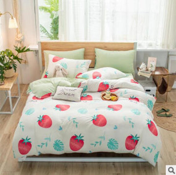 3D Strawberry Leaves 40284 Bed Pillowcases Quilt