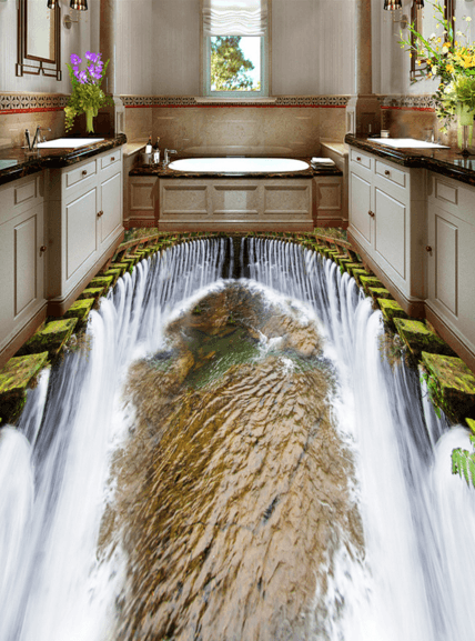 3D Pouring Water Floor Mural Wallpaper AJ Wallpaper 2 
