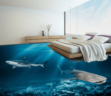3D Whale 249 Floor Mural Wallpaper AJ Wallpaper 2 