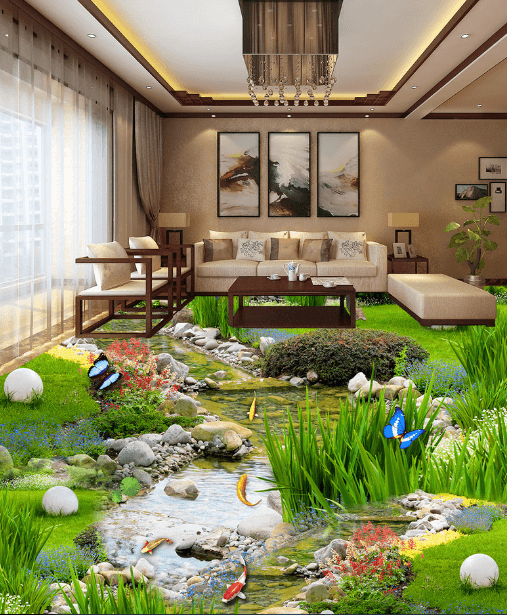 3D Shallow Booth 075 Floor Mural Wallpaper AJ Wallpaper 2 