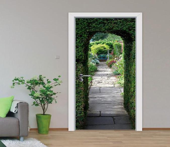 3D arch and stone road door mural Wallpaper AJ Wallpaper 