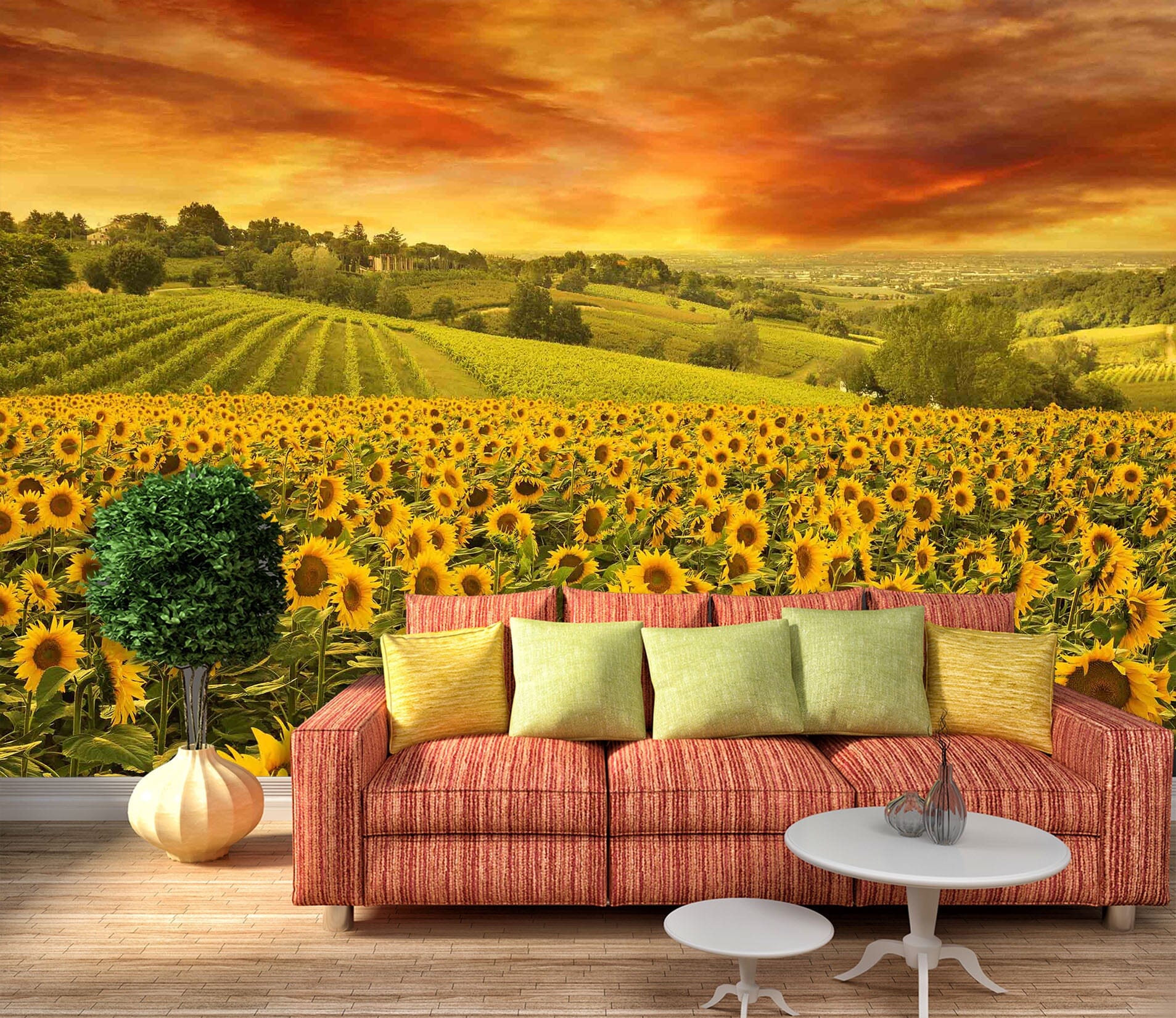 3D Sunflower Garden 1023 Wall Murals Wallpaper AJ Wallpaper 2 