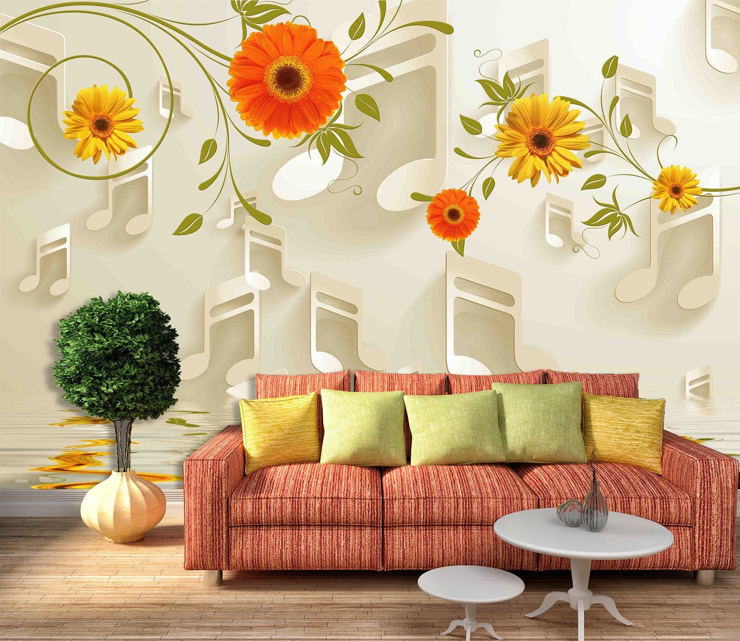 3D Orange Yellow Jasmine 46 Wallpaper AJ Wallpaper 
