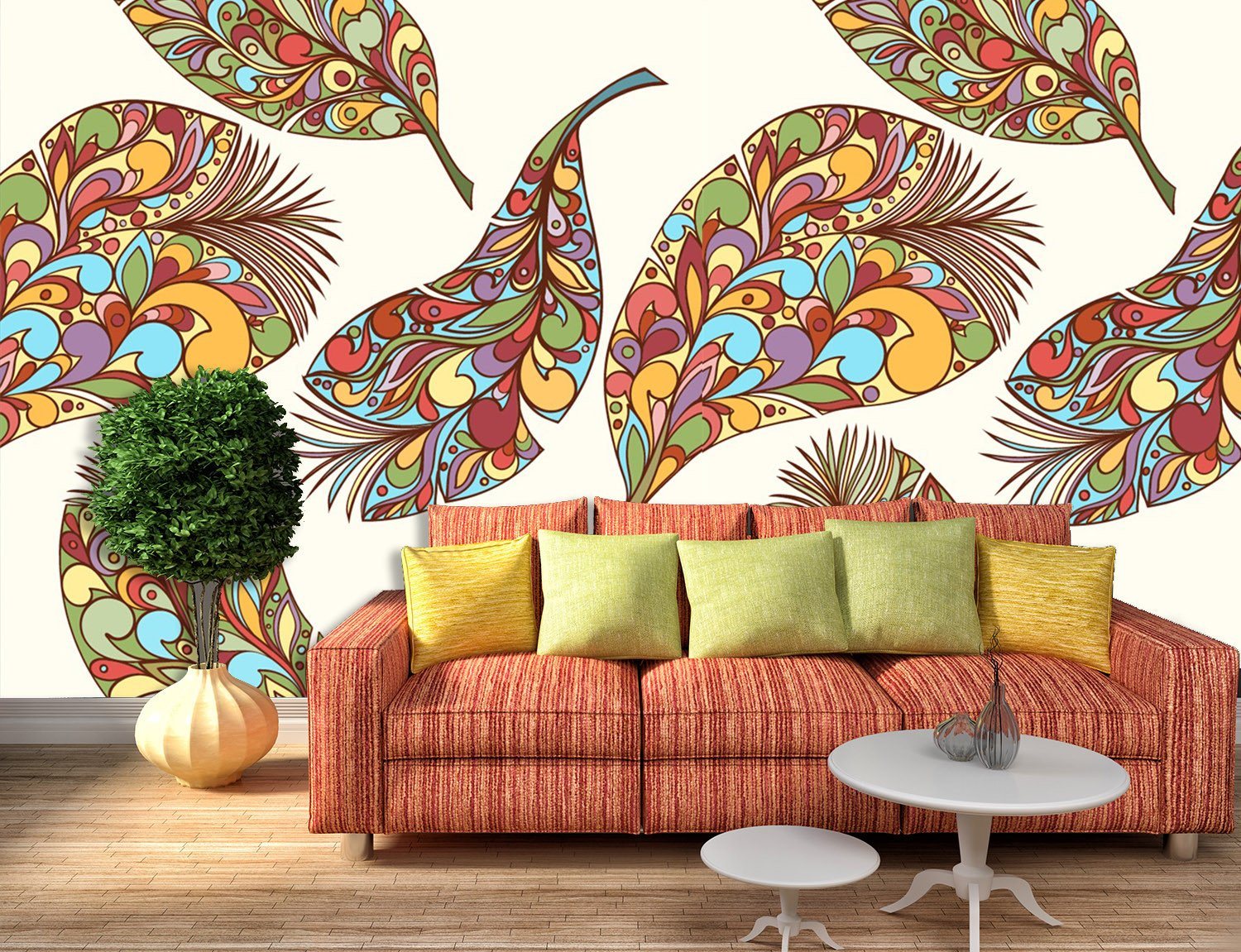 3D Color Feather 232 Wallpaper AJ Wallpaper 