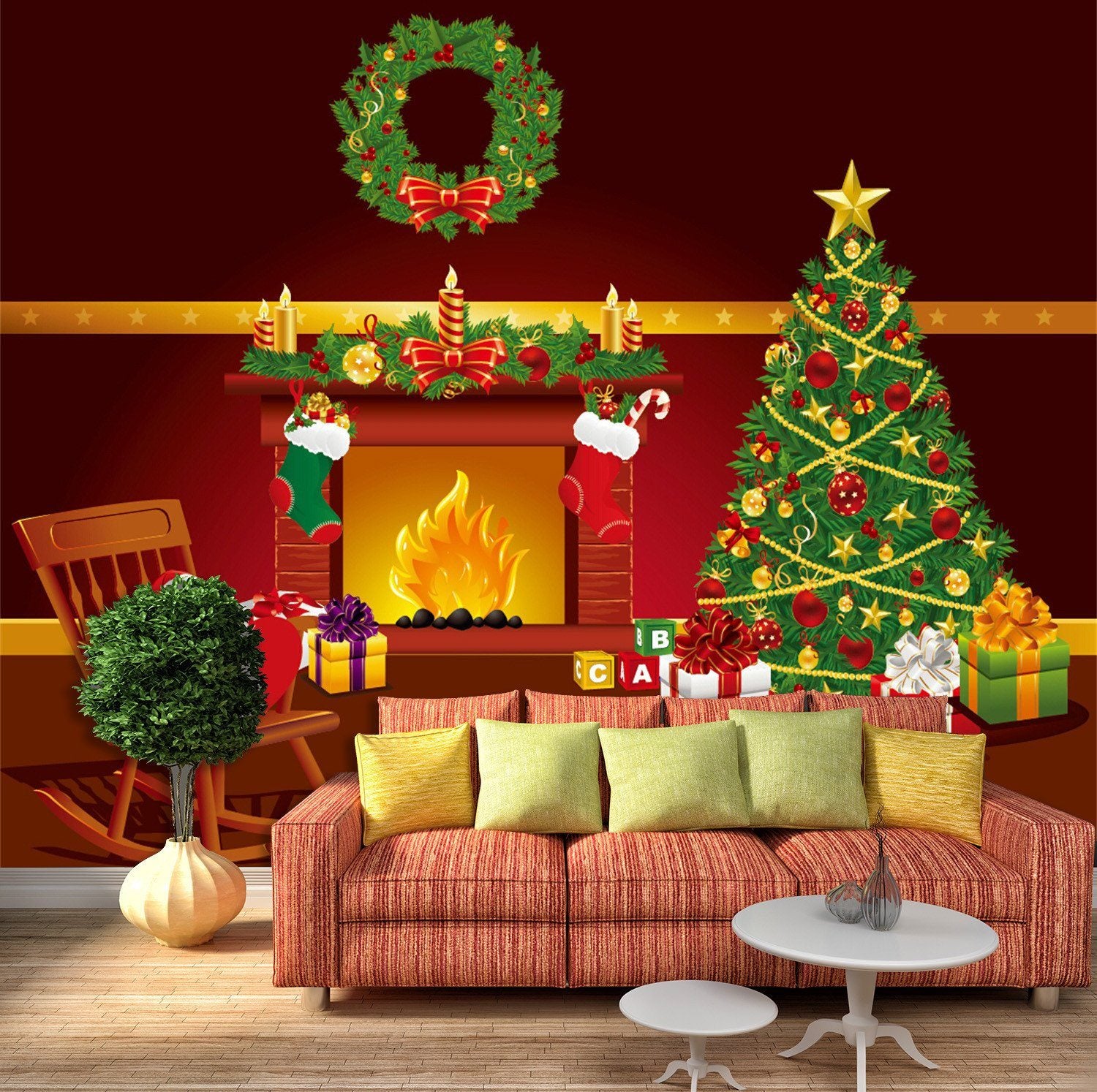3D Christmas Tree And Sock Gifts 565 Wallpaper AJ Wallpaper 