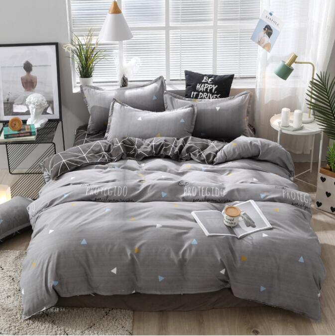 3D Gray Small Triangle 12069 Bed Pillowcases Quilt