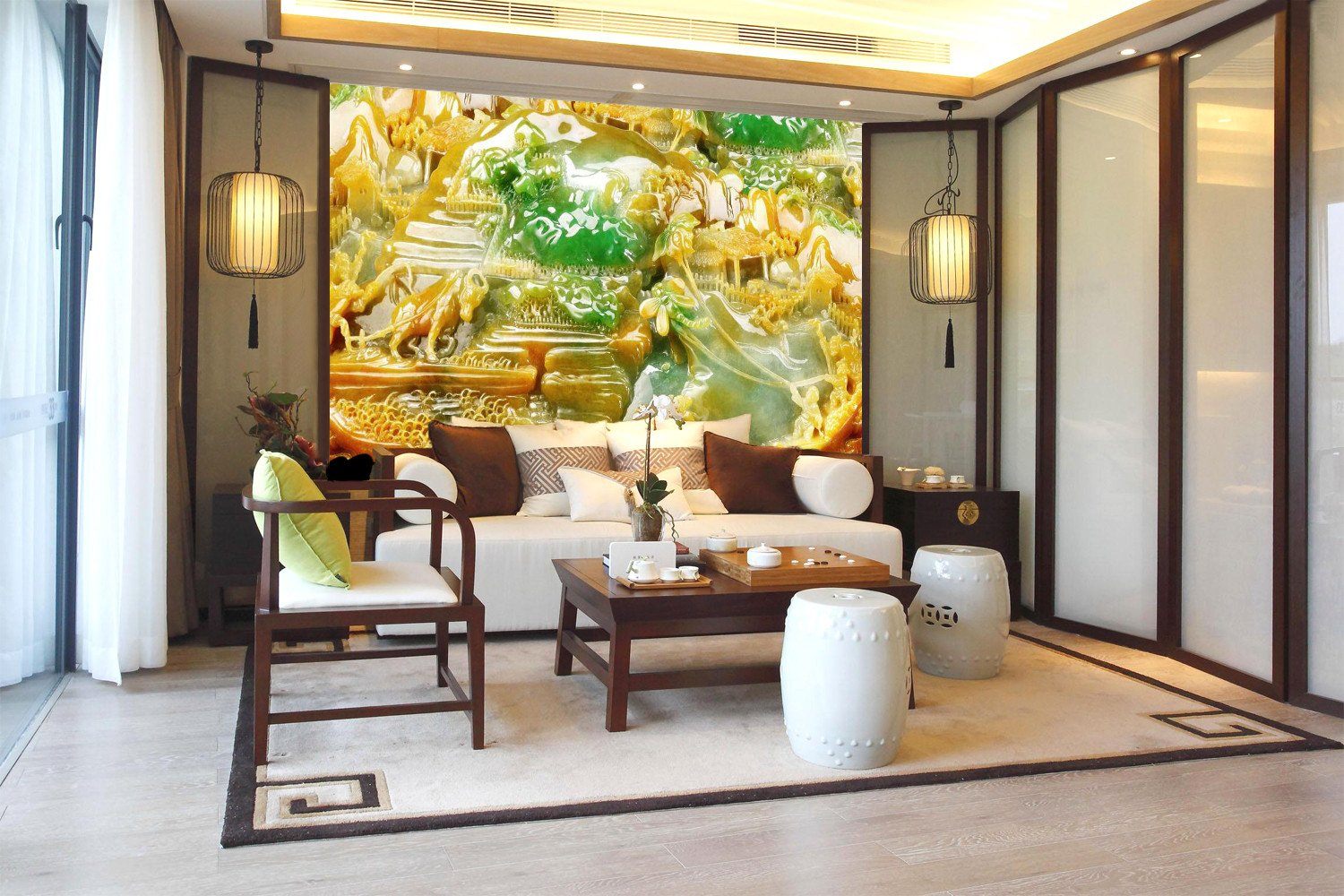 3D Green jade sculpture Wallpaper AJ Wallpaper 1 