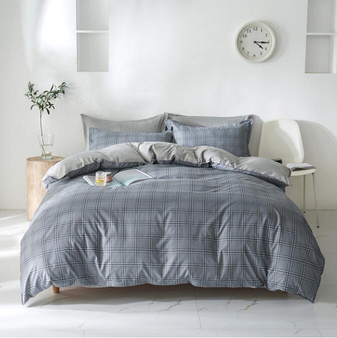 3D Dark Gray Grid 13147 Bed Pillowcases Quilt