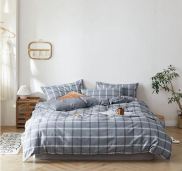 3D Grey Grid 30024 Bed Pillowcases Quilt