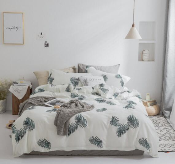 3D Dark Gray Leaves 20346 Bed Pillowcases Quilt