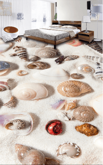 3D Sea Sand Shells 001 Floor Mural Wallpaper AJ Wallpaper 2 