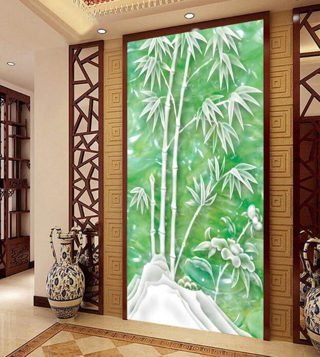 3D Jade Bamboo Leaf Wallpaper AJ Wallpaper 1 