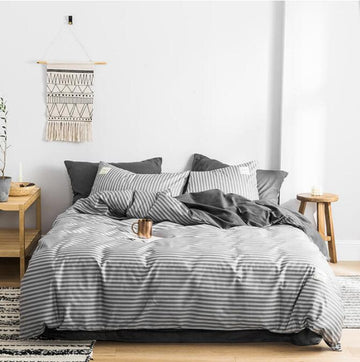 3D Gray White Pinstripe 4172 Bed Pillowcases Quilt