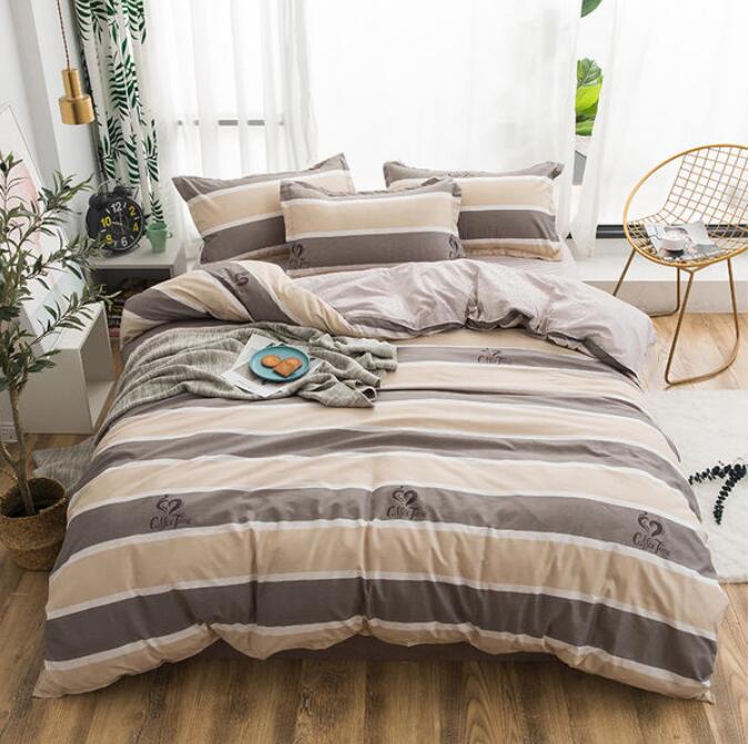 3D Light Brown Dark Brown Stripes 3192 Bed Pillowcases Quilt