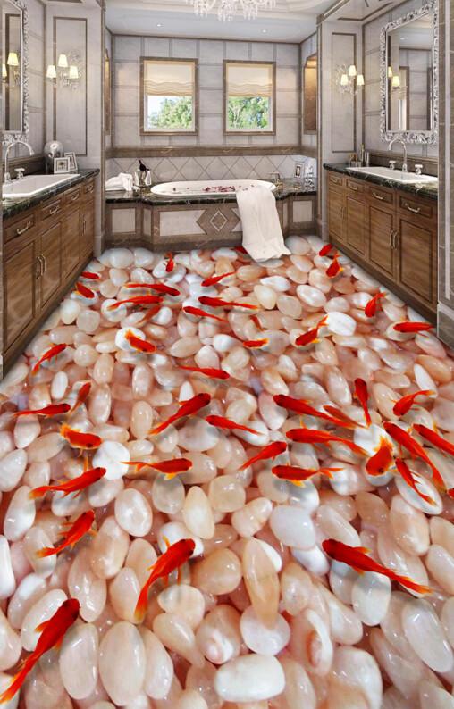 3D Rounded Pebbles Floor Mural Wallpaper AJ Wallpaper 2 