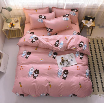 3D Bunny Bear 13118 Bed Pillowcases Quilt