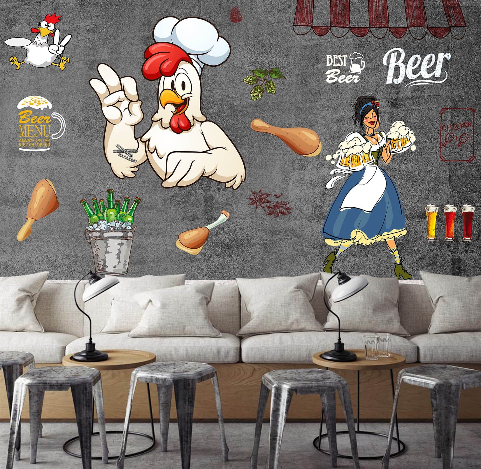 3D Chicken Food 3017 Wall Murals Wallpaper AJ Wallpaper 2 