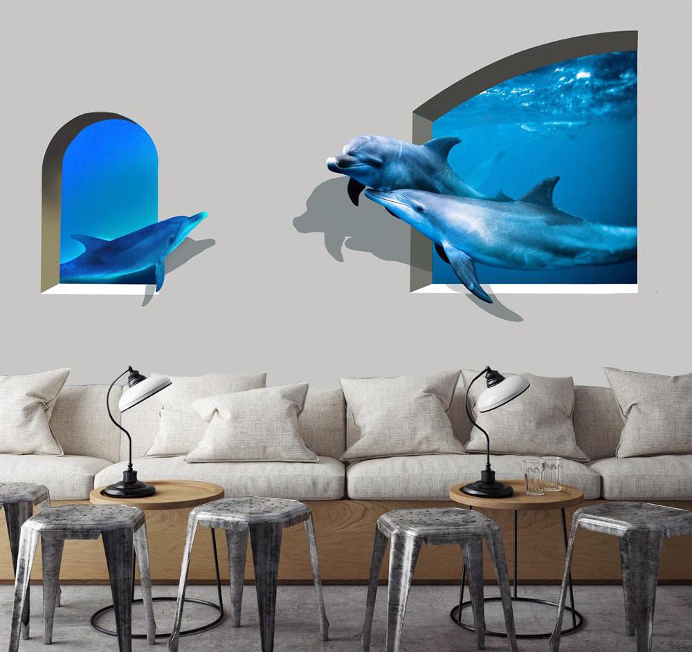 3D Blue Dolphins 36 Wallpaper AJ Wallpaper 