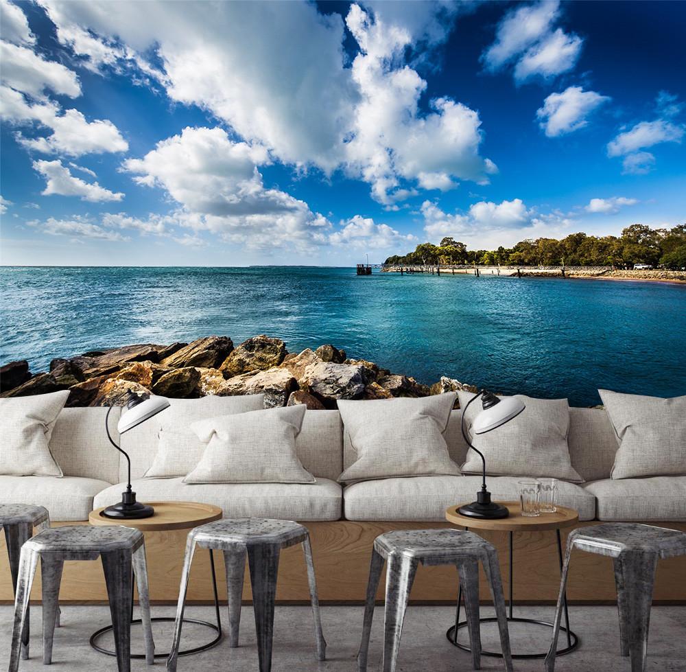 3D Blue Sky Ocean 078 Wallpaper AJ Wallpapers 