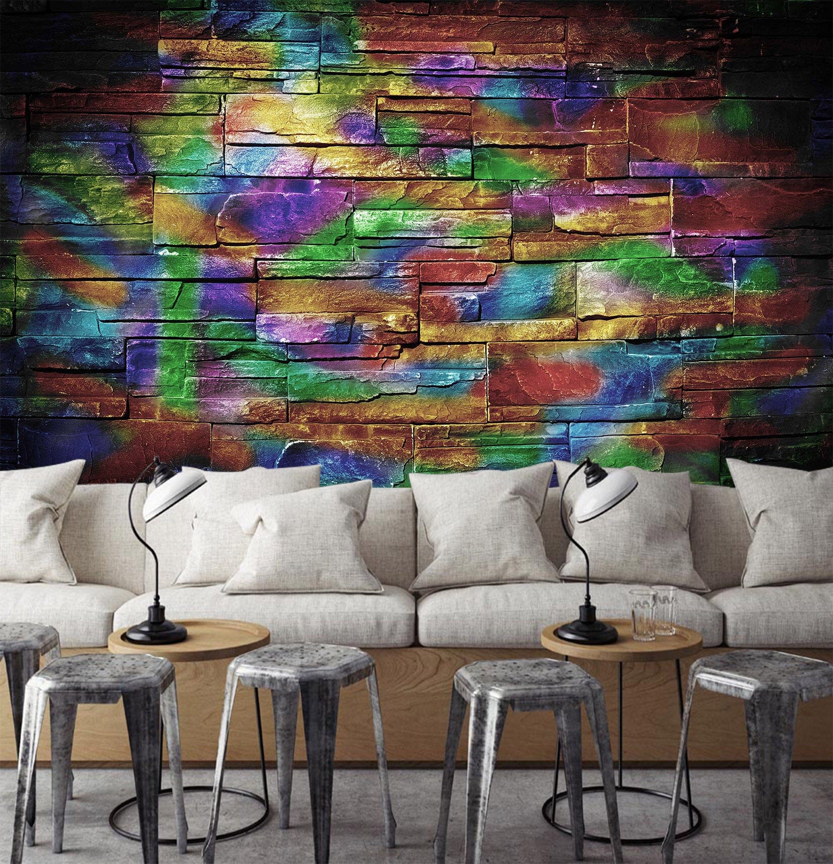 3D Colored Bricks 1440 Wall Murals Wallpaper AJ Wallpaper 2 