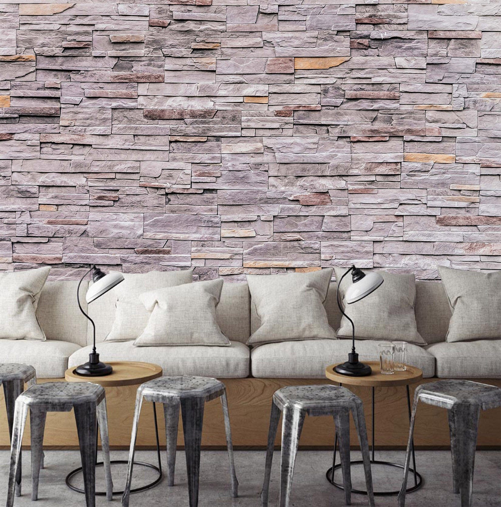 3D Grey Bricks 1421 Wall Murals Wallpaper AJ Wallpaper 2 