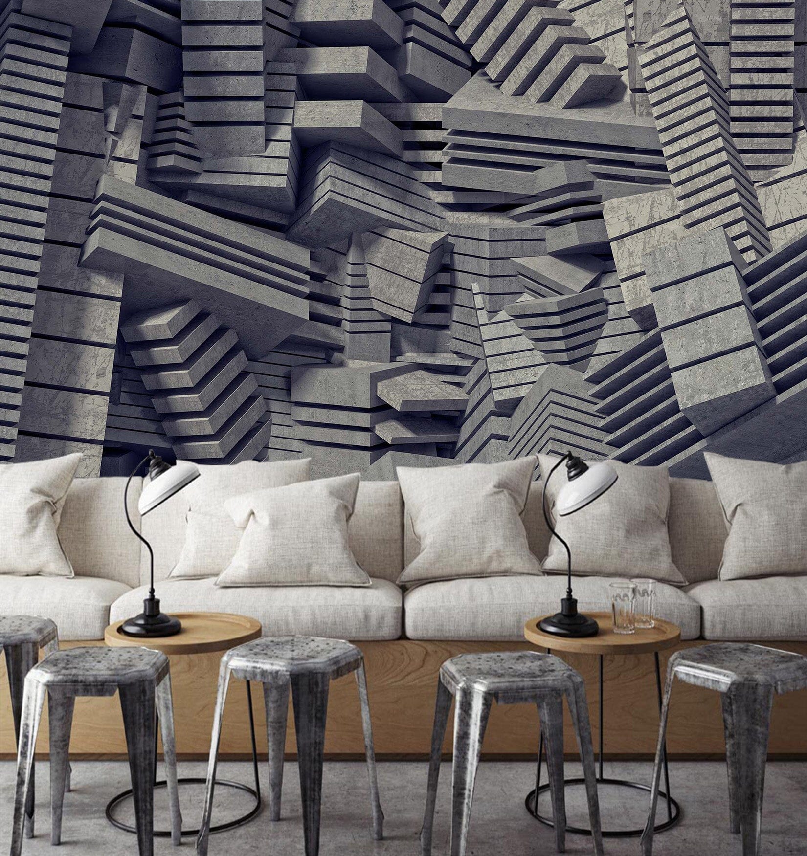 3D Grey Building 1401 Wall Murals Wallpaper AJ Wallpaper 2 
