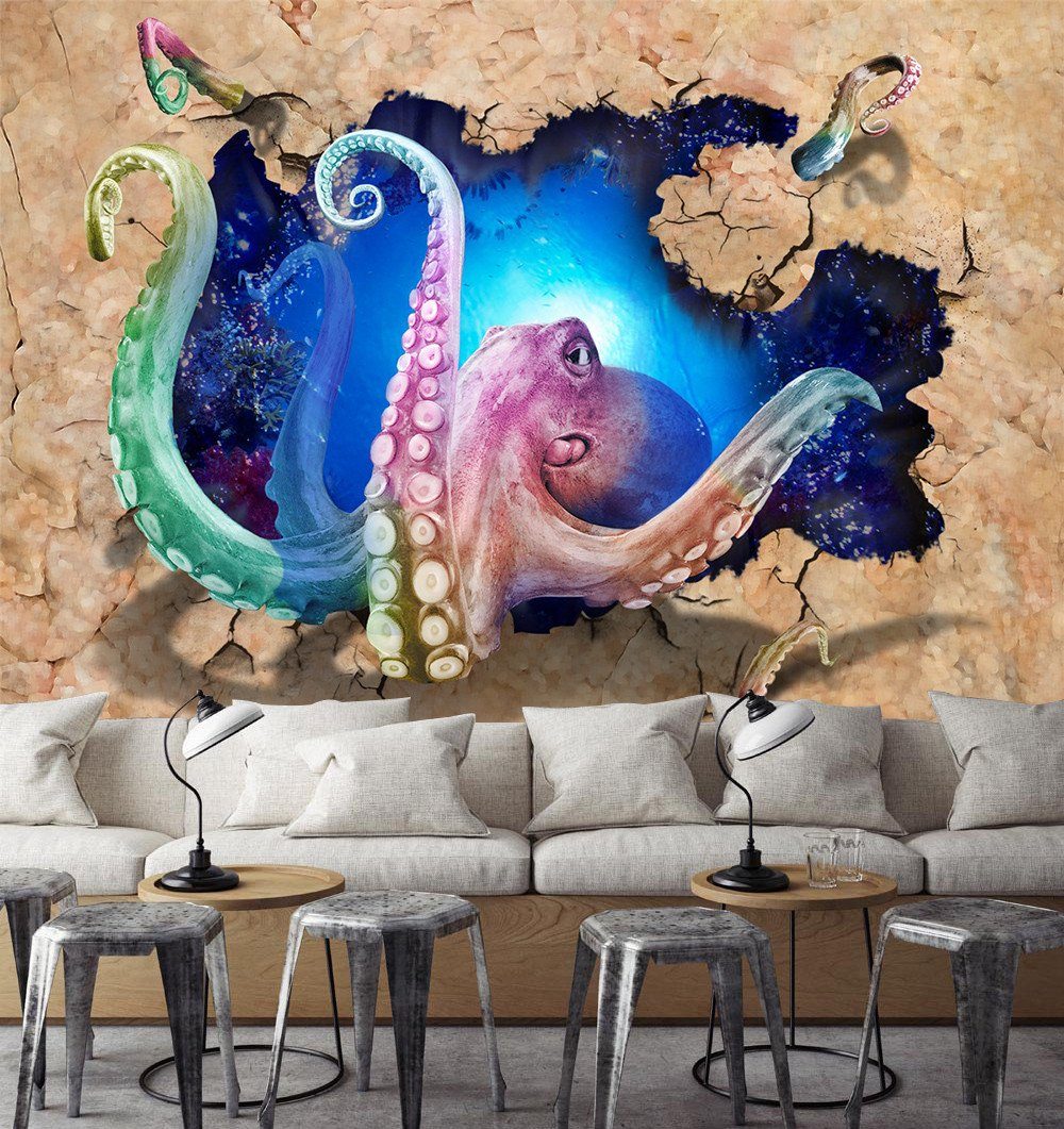 3D Octopus Fish 628 Wallpaper AJ Wallpaper 