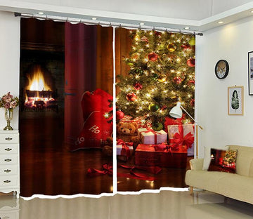 3D Shiny Christmas Tree 2 Curtains Drapes Curtains AJ Creativity Home 
