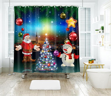 3D Christmas Magic Ball 2 Shower Curtain 3D Shower Curtain AJ Creativity Home 
