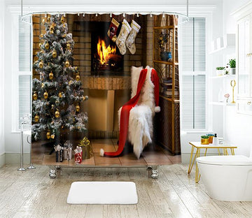 3D Christmas White Hair Chair 6 Shower Curtain 3D Shower Curtain AJ Creativity Home 