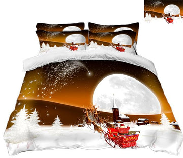 3D Christmas Big Moon 57 Bed Pillowcases Quilt Quiet Covers AJ Creativity Home 