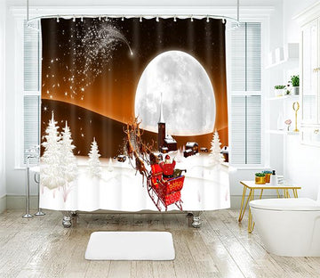3D Christmas Big Moon 7 Shower Curtain 3D Shower Curtain AJ Creativity Home 
