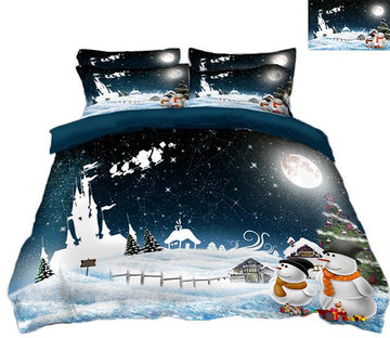 3D Christmas Snowman 58 Bed Pillowcases Quilt Quiet Covers AJ Creativity Home 